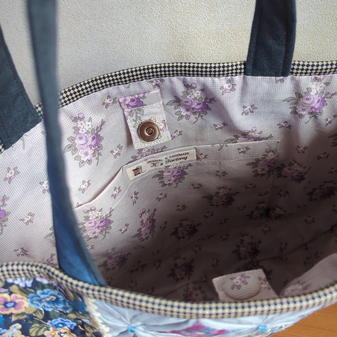 ✿リバティ✕パッチワーク✿　カテドラルウィンドウのハーフムーンバック　〈ピンク〉