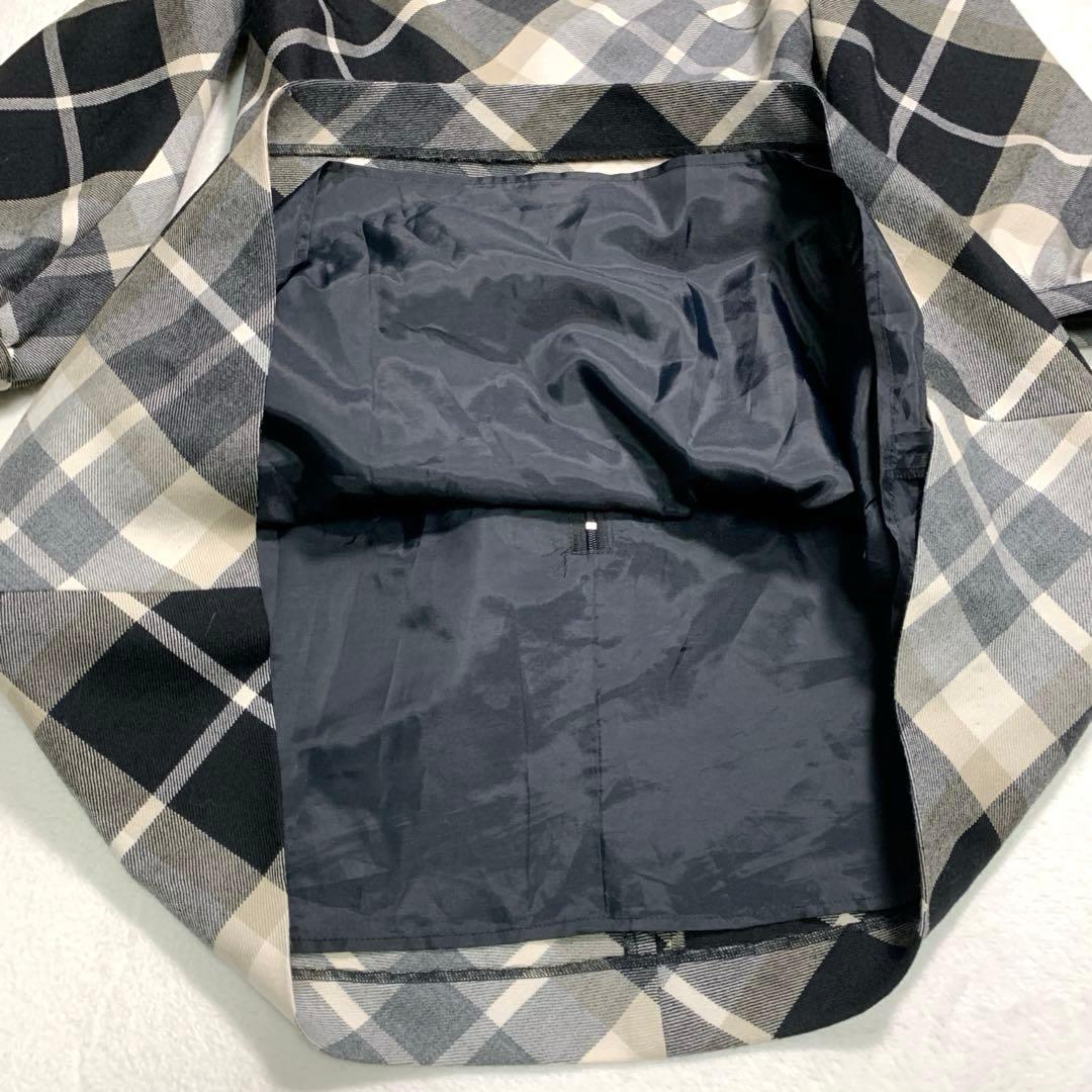 バーバリー　フレアワンピース　Ｓ　黒ノバチェック　毛　ウエストベルト　ホースロゴ