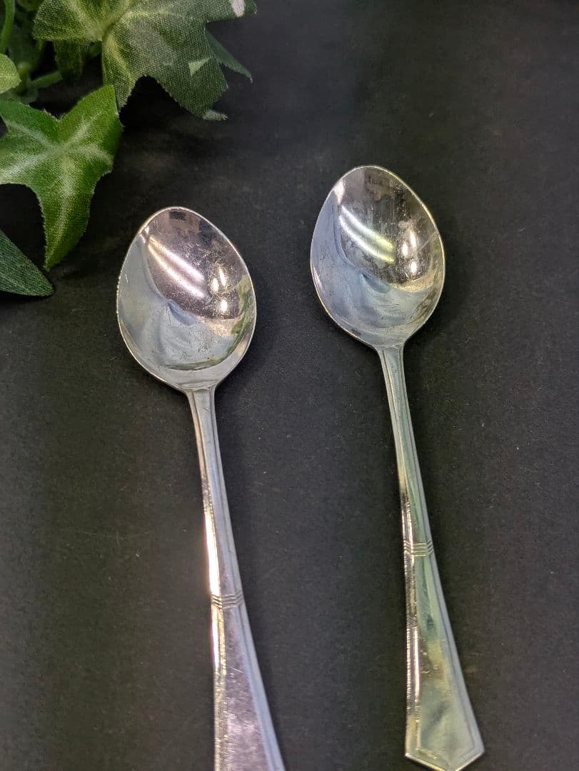 スターリングシルバー イギリス 1972年 ティースプーン 刻印入り 2本セット