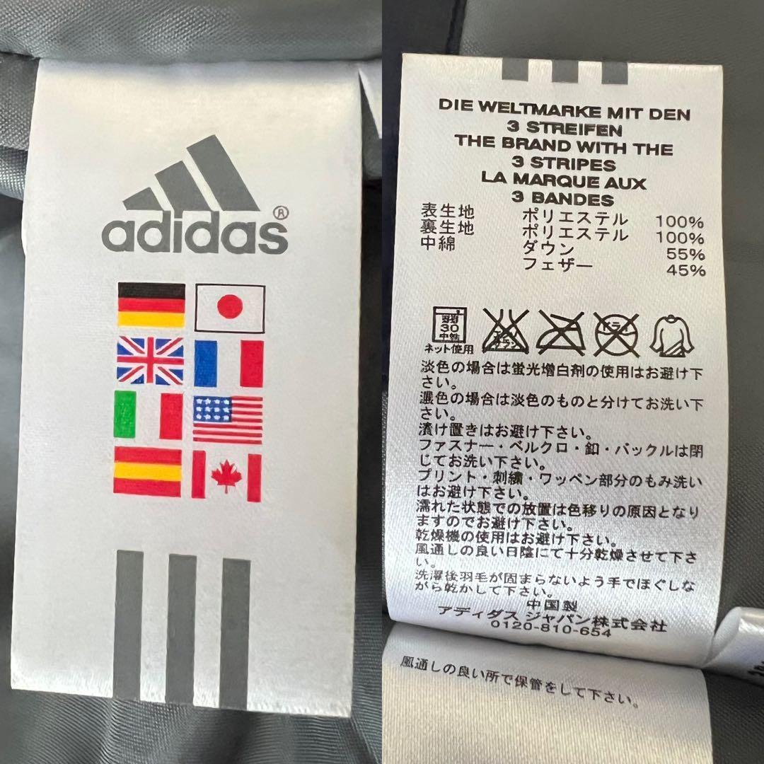 adidas アディダス ダウン ベンチコート Oサイズ ロング　ネイビー