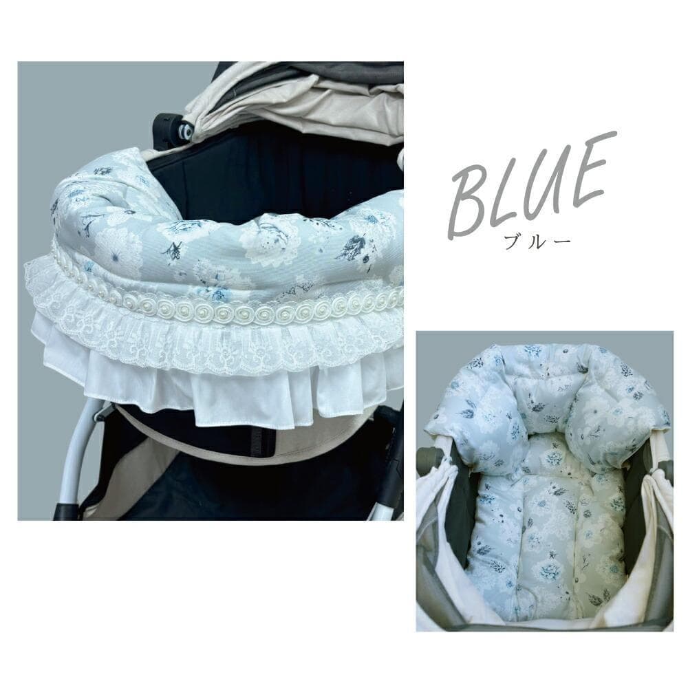 【一体型・L】カートクッション★ブルー あご乗せ コンフォーター カートカバー
