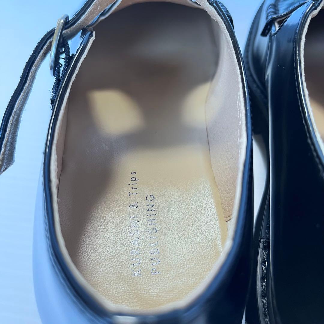 未使用✨ 【 北欧、暮らしの道具店 】 Tストラップシューズ 本革 黒 23.5