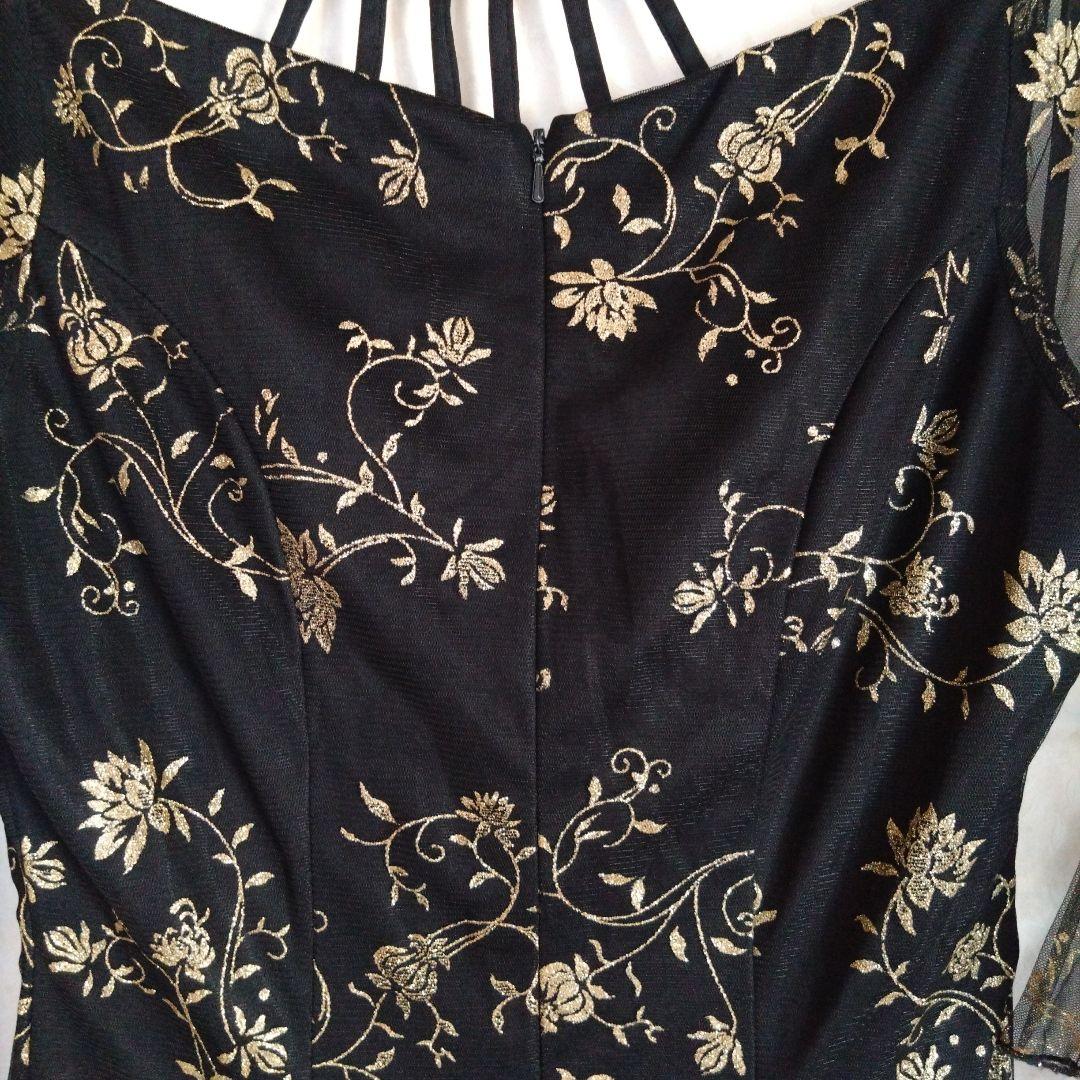 美品　花柄刺繍　社交ダンスドレス パーティードレス　Мサイズ