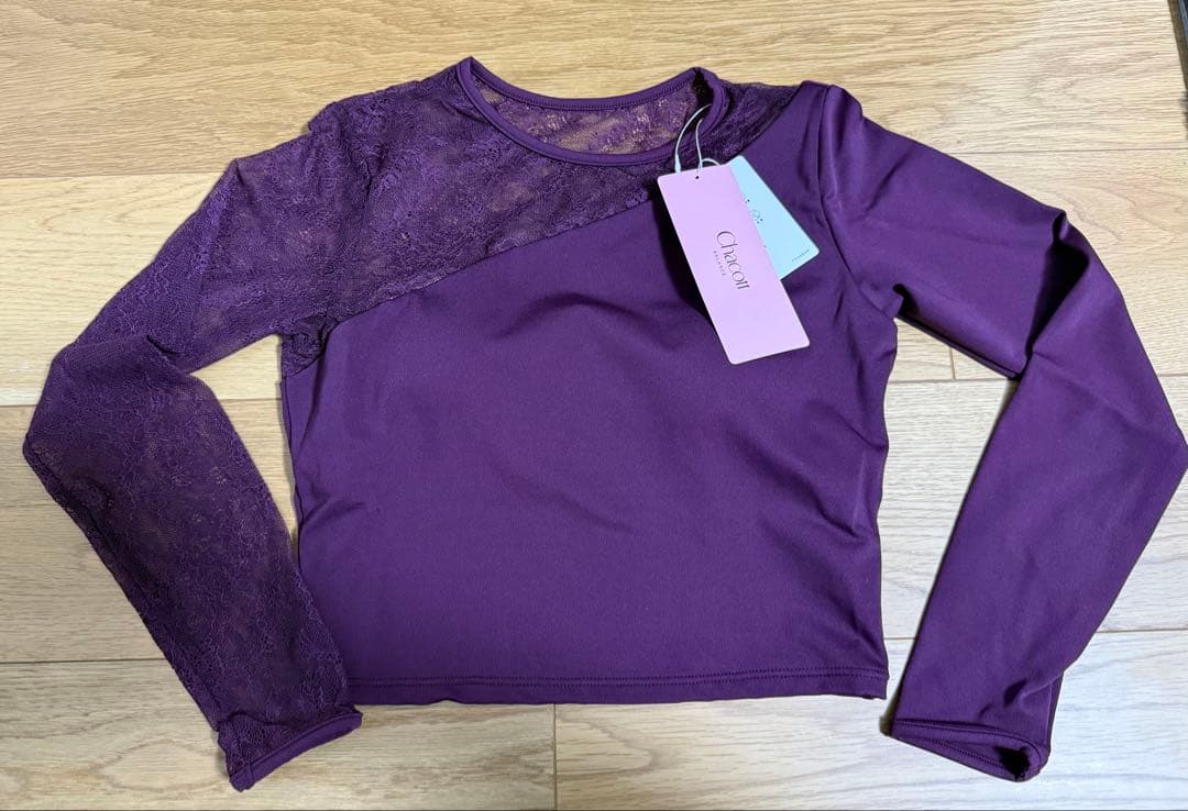 チャコット　新品　レースコンビ　トップス　L バレエ　ヨガ