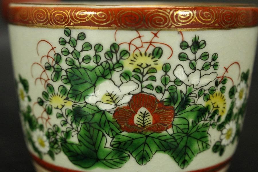 煎茶 九谷 色絵 茶器揃(LC917)