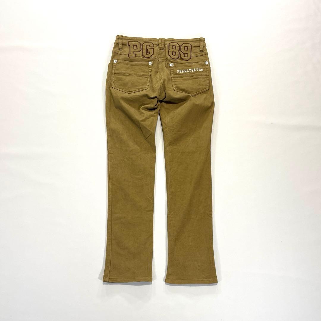 パーリーゲイツ　0/S ロングパンツ　バックロゴ　刺繍　カーキ　オールシーズン