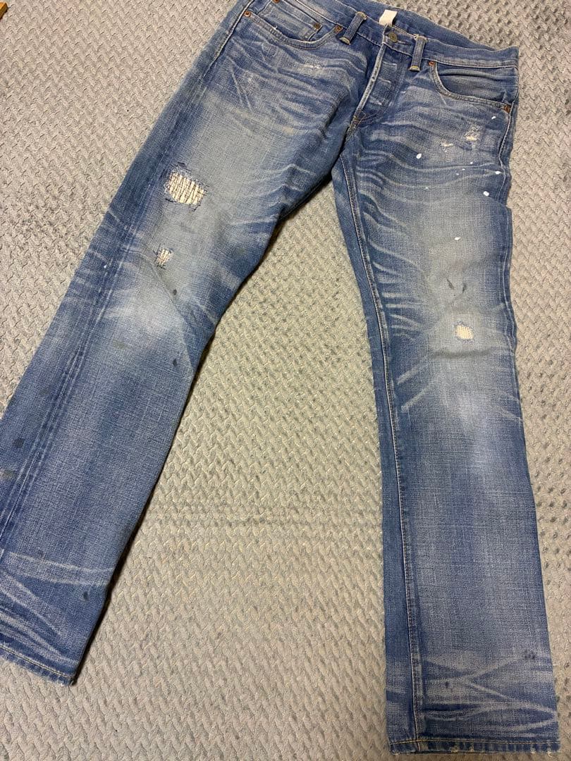 RRL ライトブルーダメージジーンズ