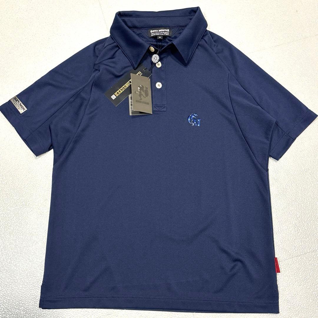 【新品タグ付/メンズM】GREED MONSTER　ポロシャツ　ゴルフウェア　紺