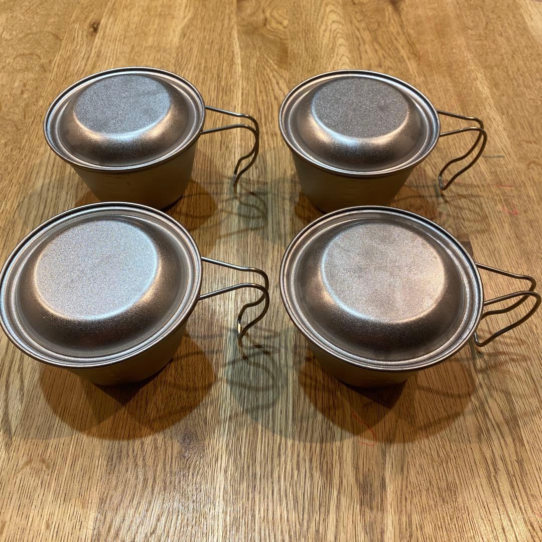  peak 深型チタンシェラカップ 蓋付き E-314 4つセット