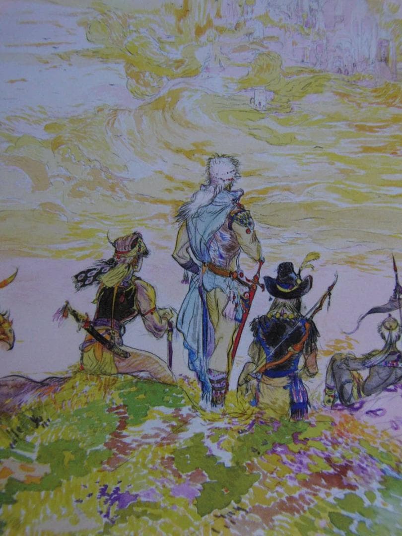 天野喜孝、【黄金の城】、希少な額装用画集より、新品額装付、状態良好