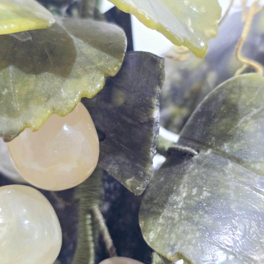 希少品 美術品 工芸品 置物　天然石 玉石 葡萄 年代物 ぶどう 風水 縁起物