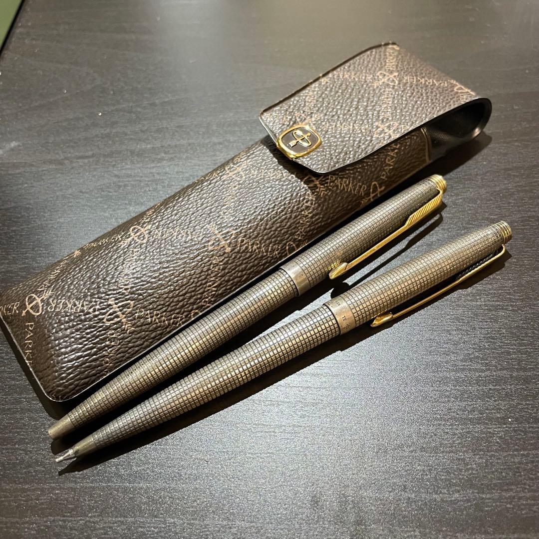 パーカー PARKER スターリングシルバー ボールペンシャーペンセットケース付
