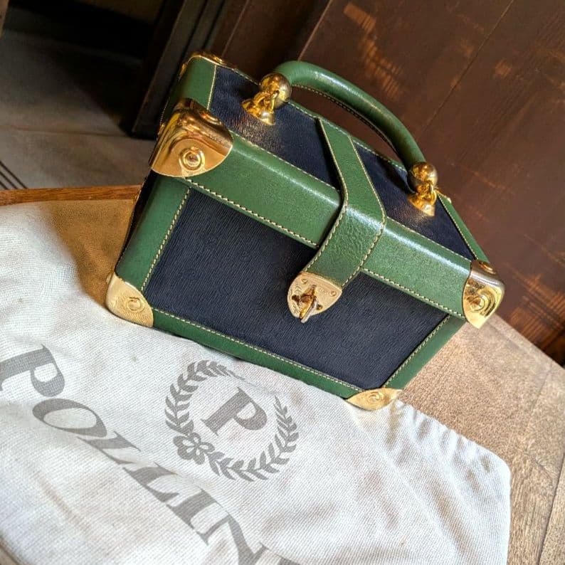 Pollini バニティバッグ 7812 グリーン/ネイビー