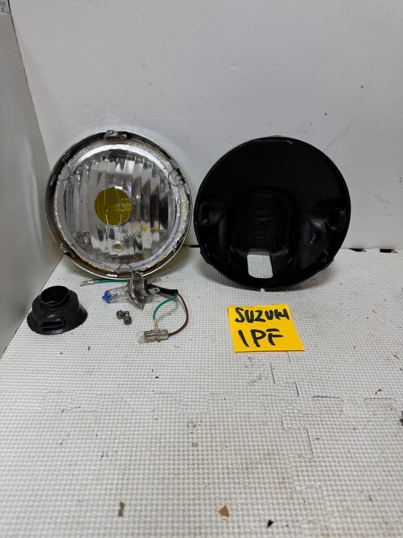 当時物SUZUKI刻印IPF凹レンズ付きヘッドライトASSYGT380GS400