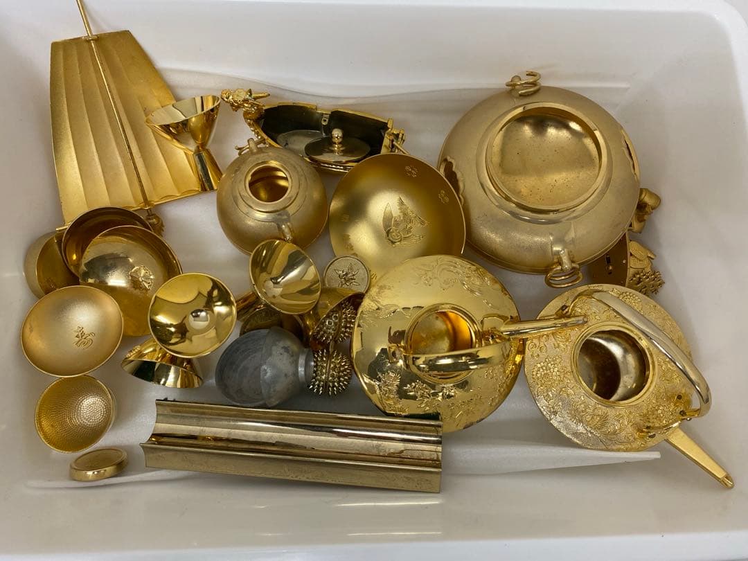 3-3287 24KGP金盃、錫製、他金属品等まとめ