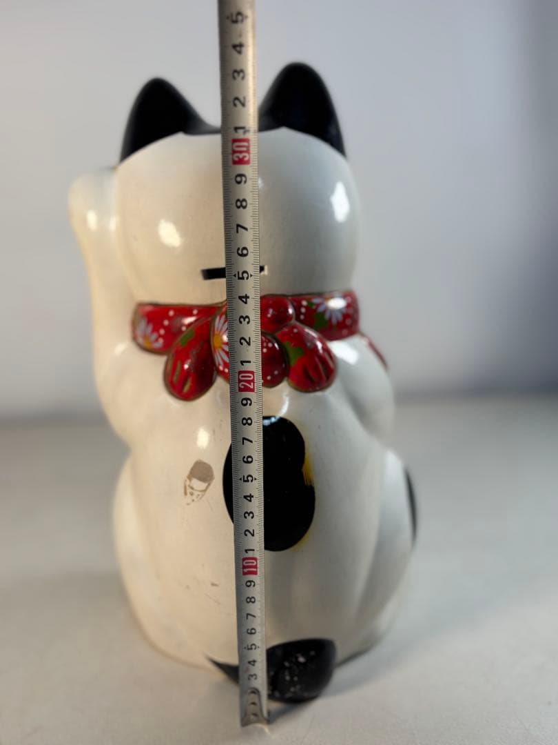 招き猫 多治見 郷土玩具 豪華前垂れ 骨董 アンティーク 縁起物 猫 置物