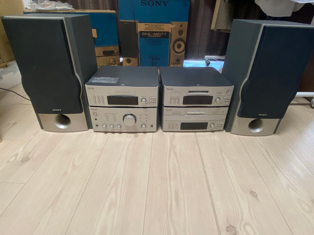 ①SONY MDコンポ　DHC-MD77 ジャンク品 ②スピーカーあります