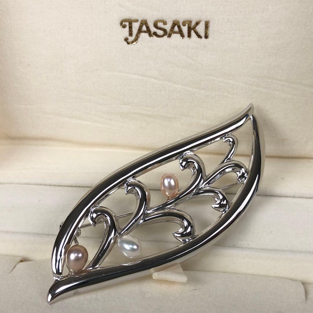 TASAKI タサキ 真珠 パール リーフ 葉っぱ ブローチ