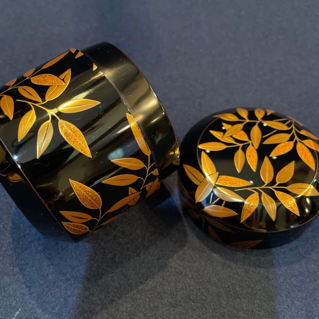 茶道具『雪吹 笹露 棗』輪島塗の名工【茶平 一斎】(作)共箱　※美品