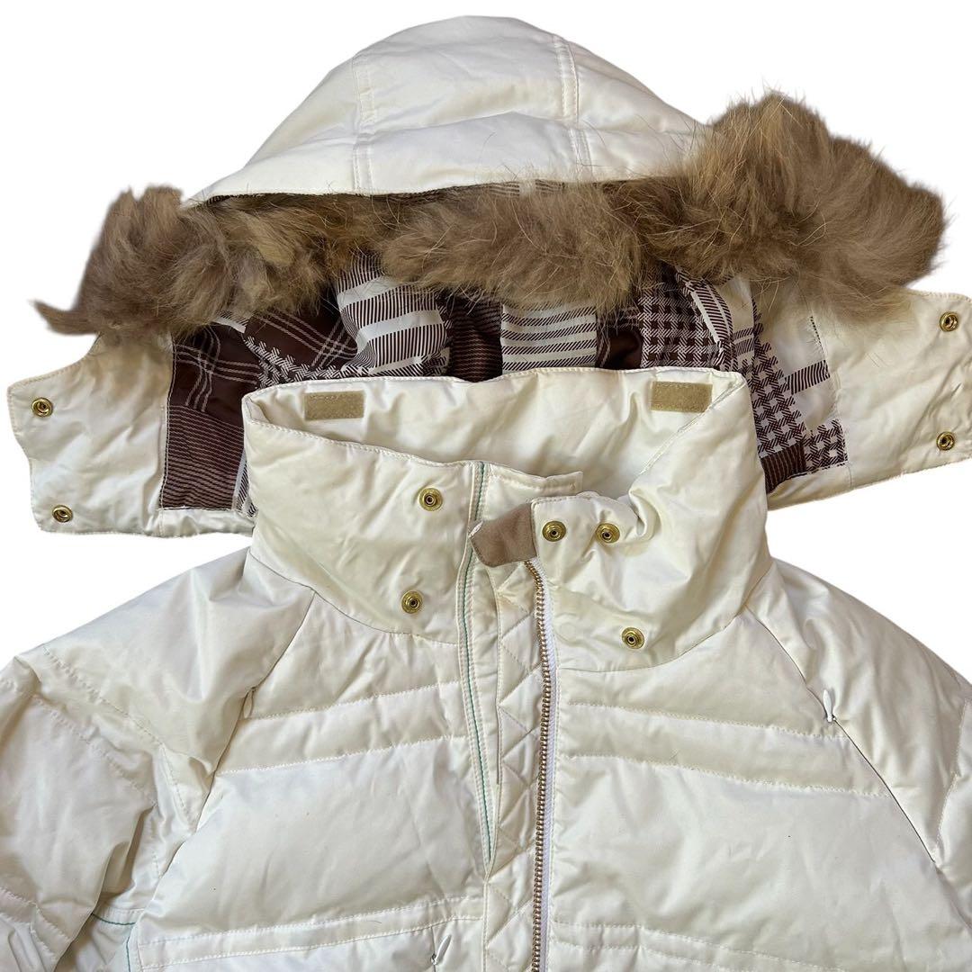 【美品】RIPZONE ダウン スノーボードウエア L多機能＆未使用 ファー 白