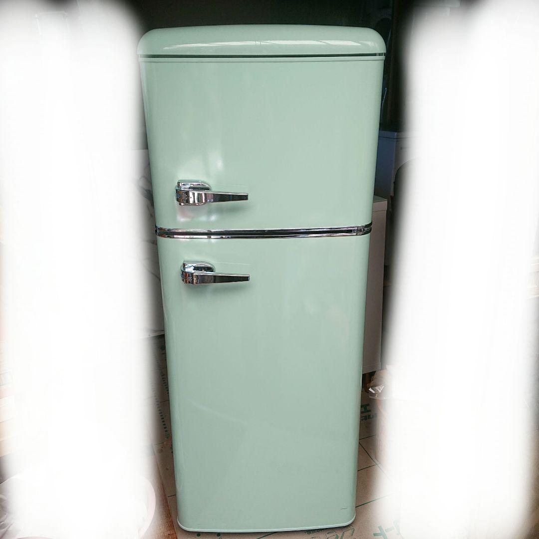 アイリス レトロ冷凍冷蔵庫PRR-122D-LGライトグリーン 2024年製