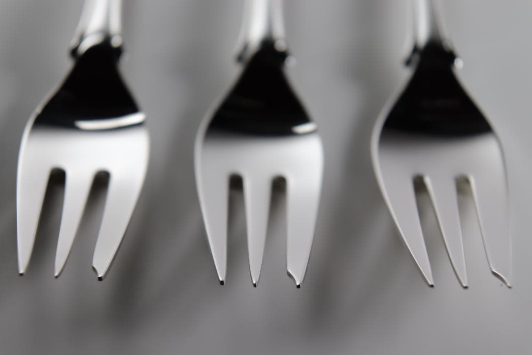 ジョージ・ジェンセン■スターリング製ケーキフォーク3本セット■純正箱・収納袋付き