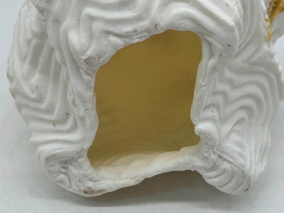 坂田甚内作　白釉金彩波紋　置物　名人作　送料込み250605