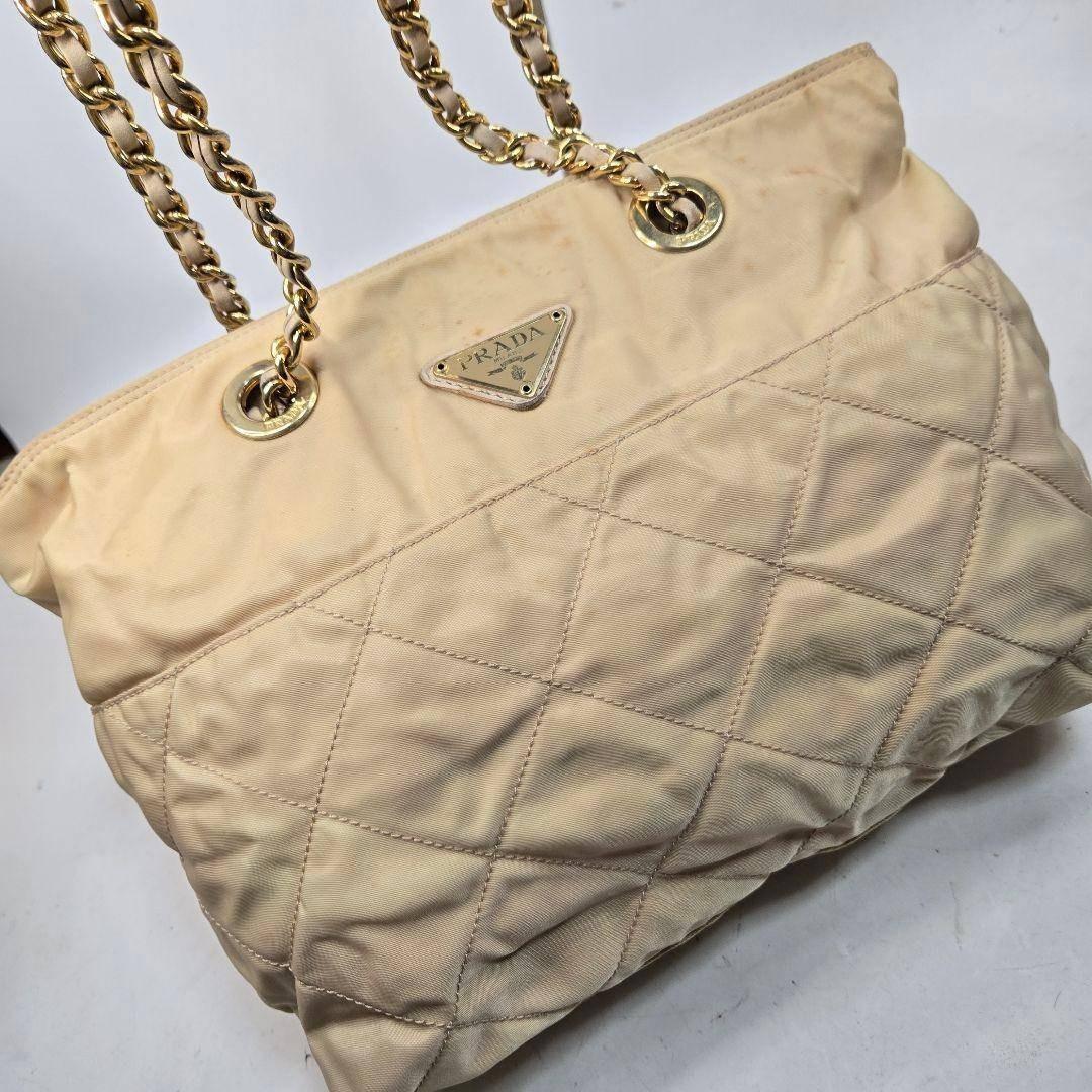 PRADA ダブルチェーンショルダーバッグ キルティング ナイロン