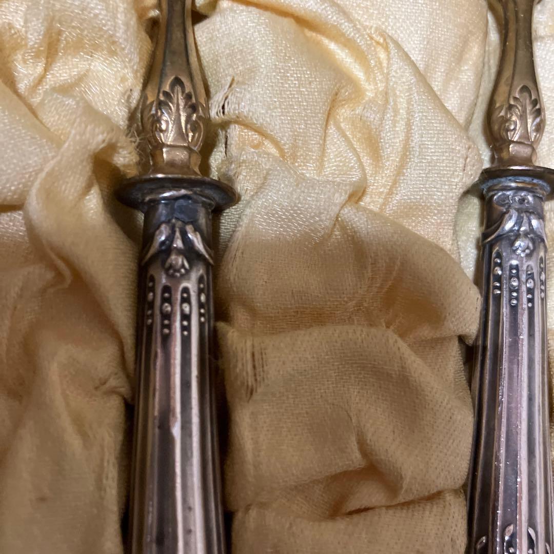 フランスアンティークサービングセット 箱入り ミネルヴァ　純銀シルバープレート