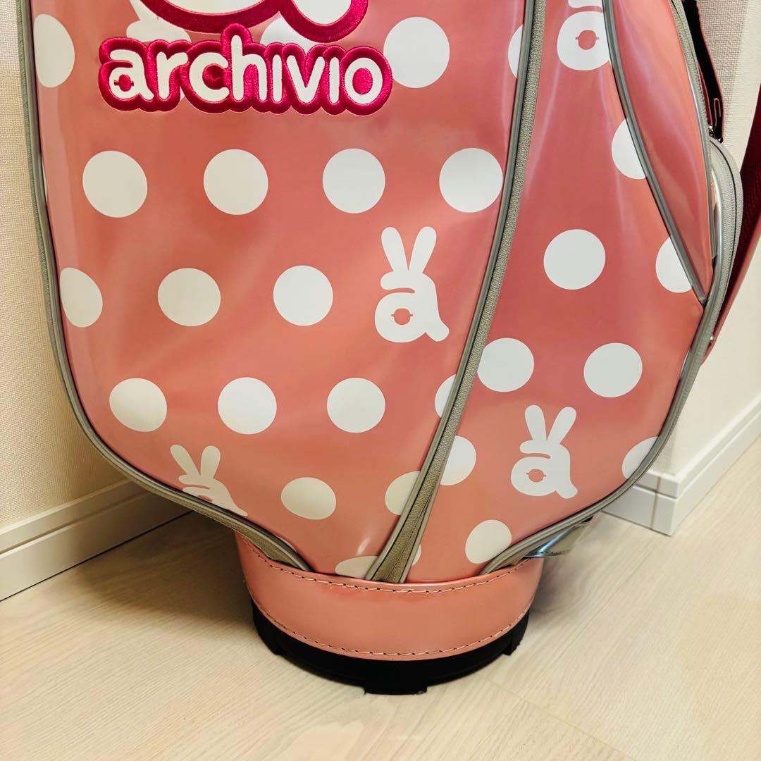 archivio ピンク ドット ゴルフバッグ ギャディバッグ