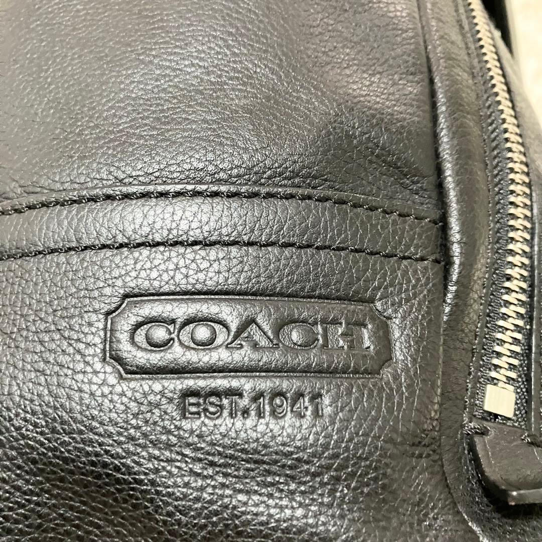 【美品】COACH ボディバッグ クロスボディ レザーブラック