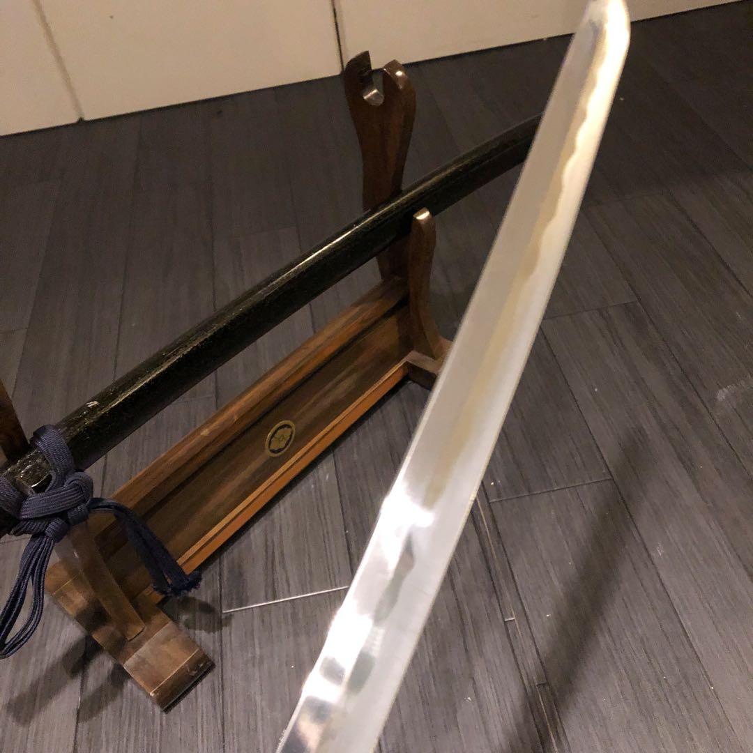 高級模造刀　居合刀　黒拵え　亜合金刀身　優乱刃紋