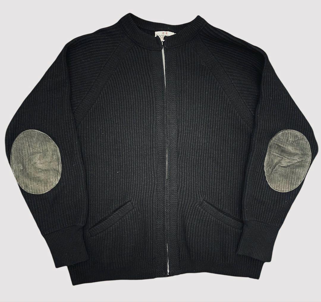 50s CAMPUS ウールニットジップカーディガンUSA製ブラックヴィンテージ