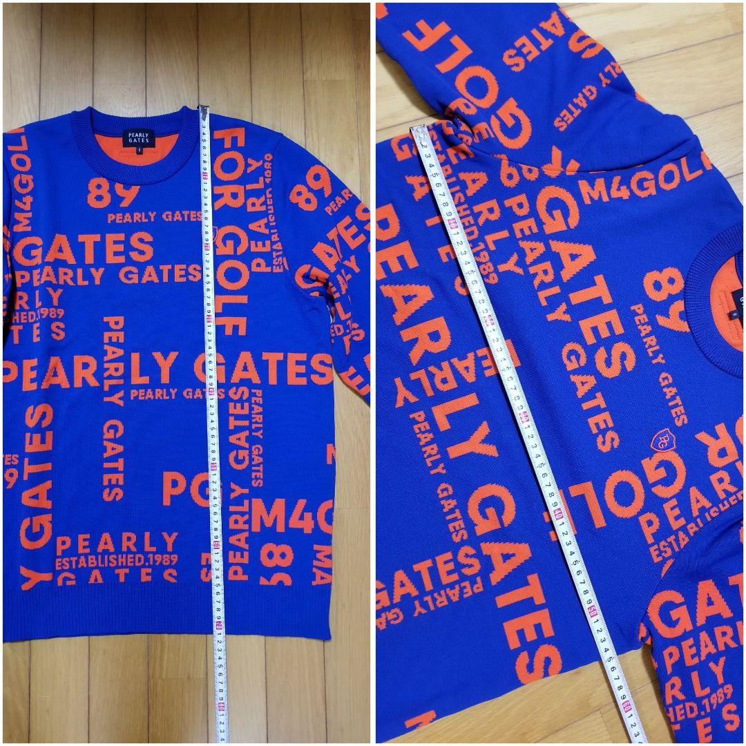 美品PEARLY GATES ジャガードニットセーター ロゴ総柄　サイズ6