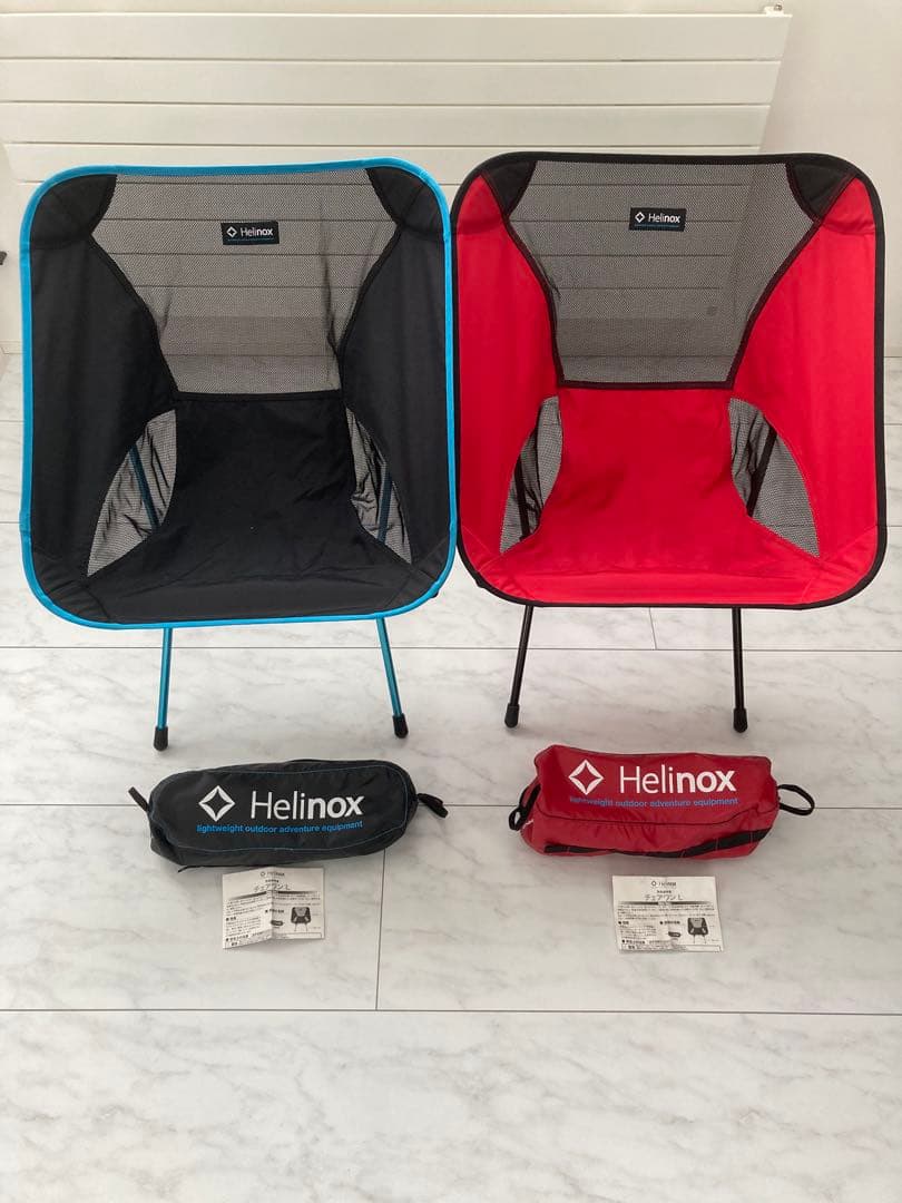 Helinox ヘリノックス　チェアワン　ブルー、レッドの2脚セット