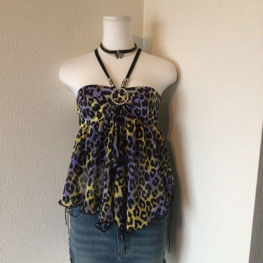 y2k 00s archive d.i.a 紫豹柄　平成ギャルキャミソール　渋谷