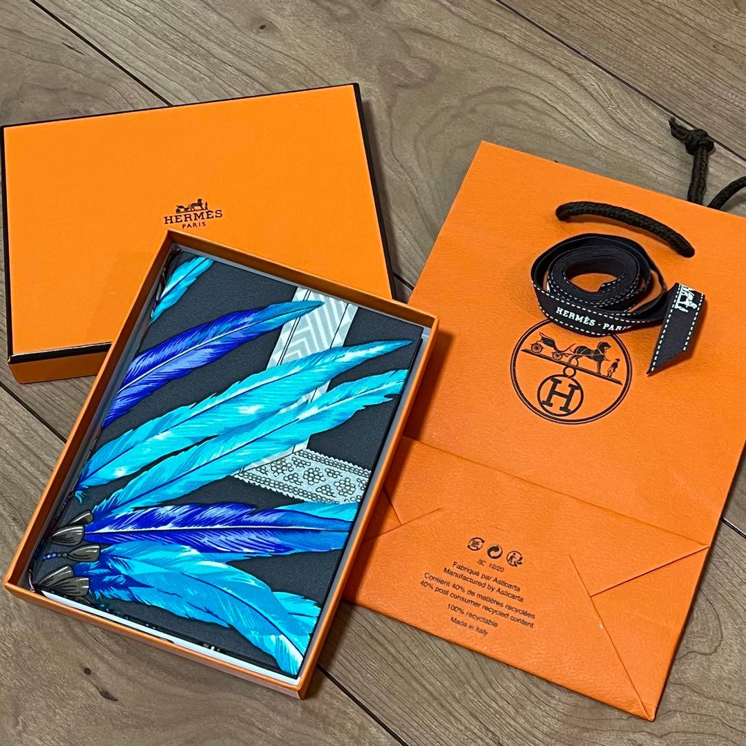 <<未使用>>HERMES PARIS シルクノート　ブルー　ブラジル