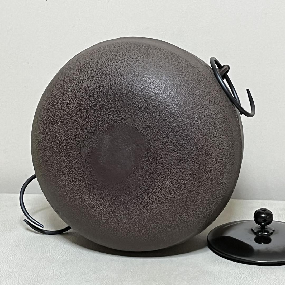 高橋敬典 阿弥陀釜 共箱 茶釜 茶道具 【k3639】