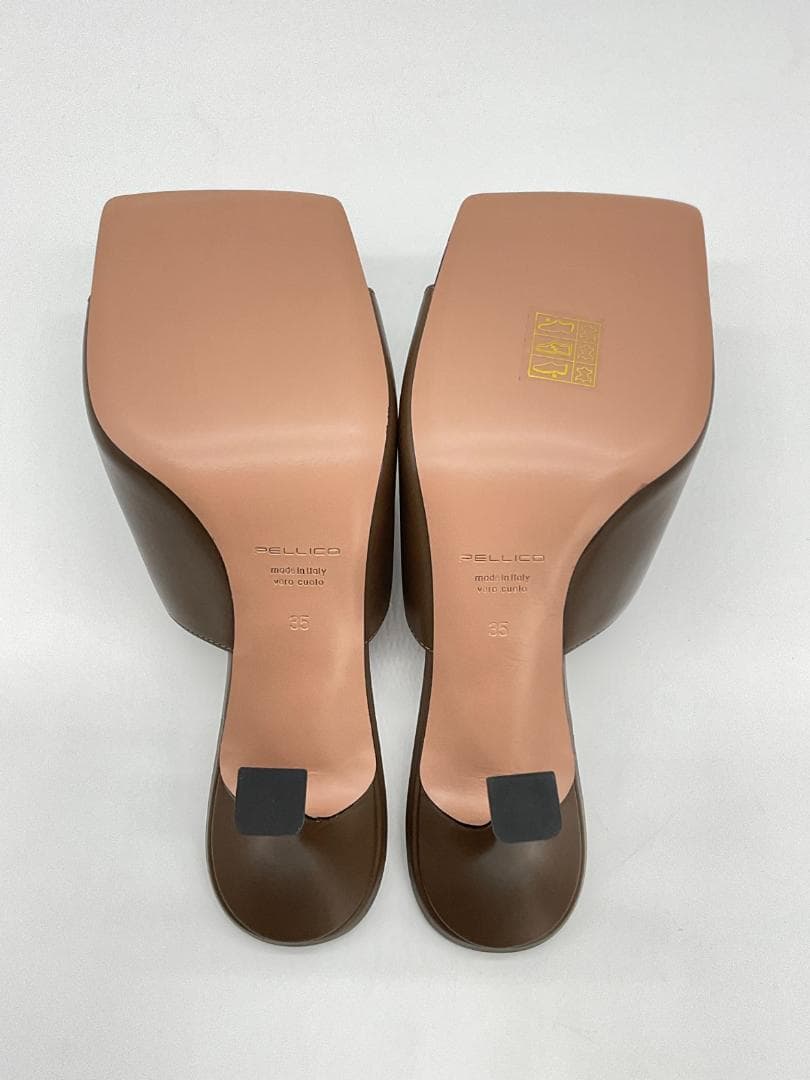 【新品】PELLICO レザーヒールサンダル ブラウン 35