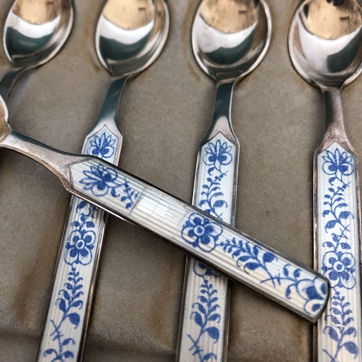 ビンテージ　アントン ミケルセン 純銀製 ティースプーン6客　ジョージジェンセン