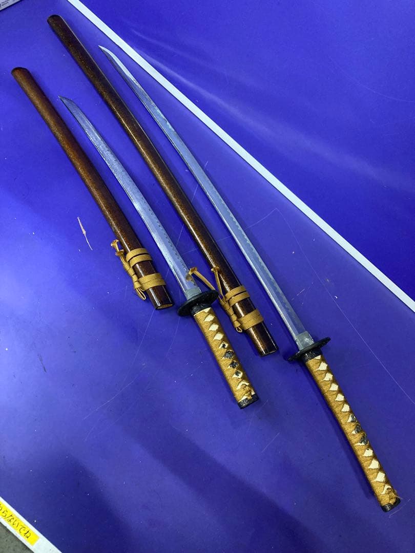 G）模造刀 日本刀 太刀 脇差 大小 2本セット