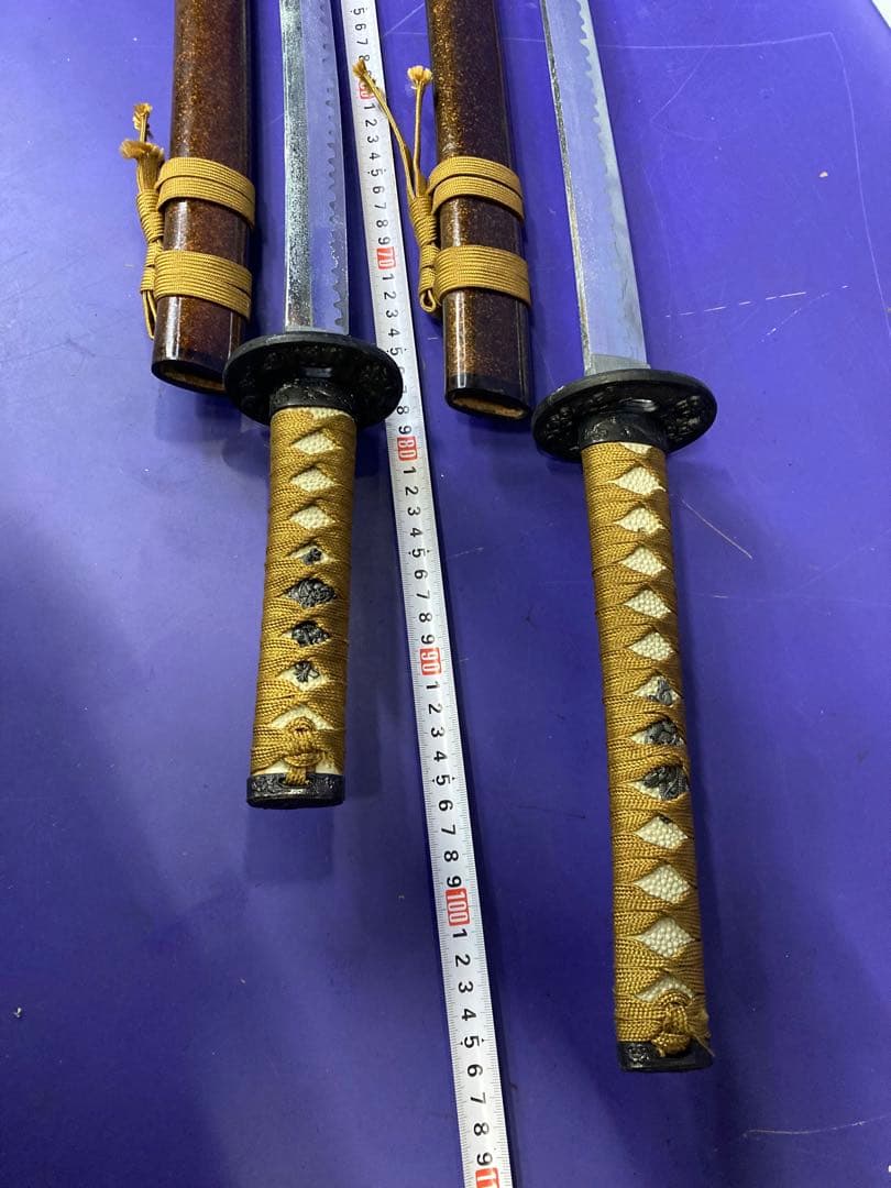 G）模造刀 日本刀 太刀 脇差 大小 2本セット