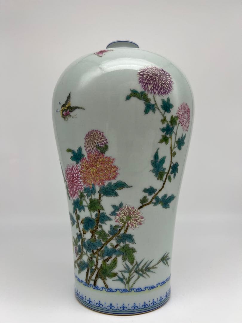 中国民国〜50年代の粉彩梅瓶唐物古美術品　江戸アンティーク骨董コレクション青磁