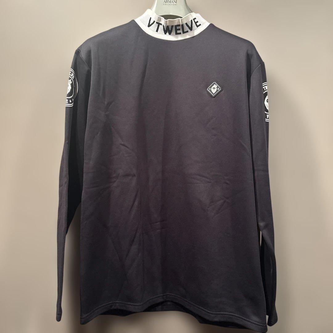 VTWELVE ブラックモックネック長袖シャツサイズXXL