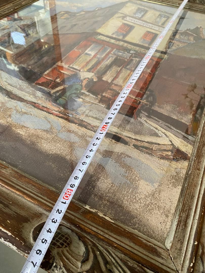 フェルナンド　ラバル　パリ風景　アンティーク　油絵　 油彩画　額縁