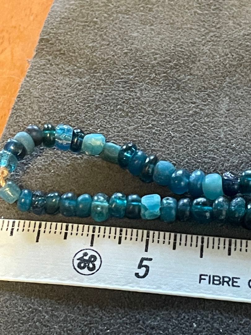 出土　古墳時代　赤瑪瑙製12面切子玉　瑠璃玉1連