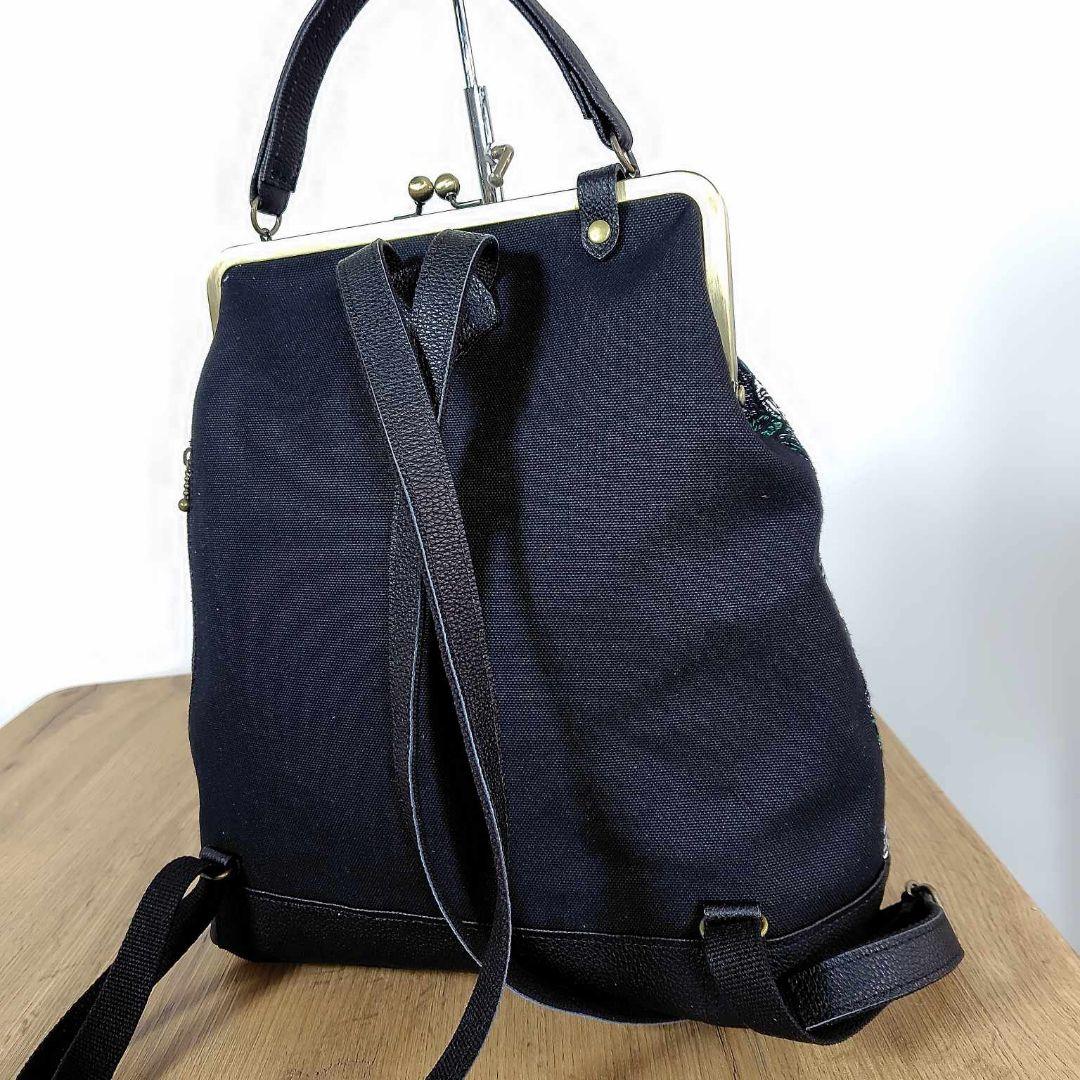 【専用】ミナペルホネン/2025rosyロージィーネイビー/がま口リュック