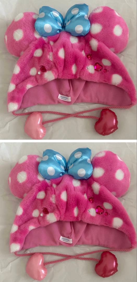 ミニーマウス風フリース帽子　ファンダーランド ディズニー・パルパルーザ2個セット
