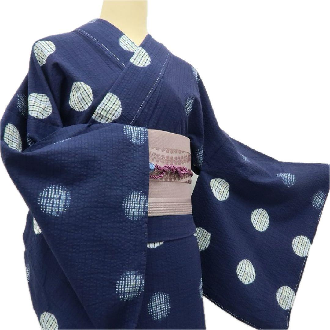 kichi✺新品 綿 浴衣 トールサイズ 高級広衿仕立て 居敷当A3221