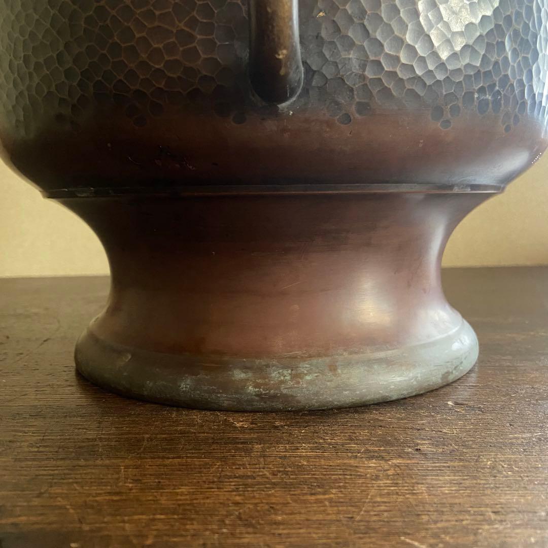 銅製　獣耳　槌目模様　火鉢　古い火鉢